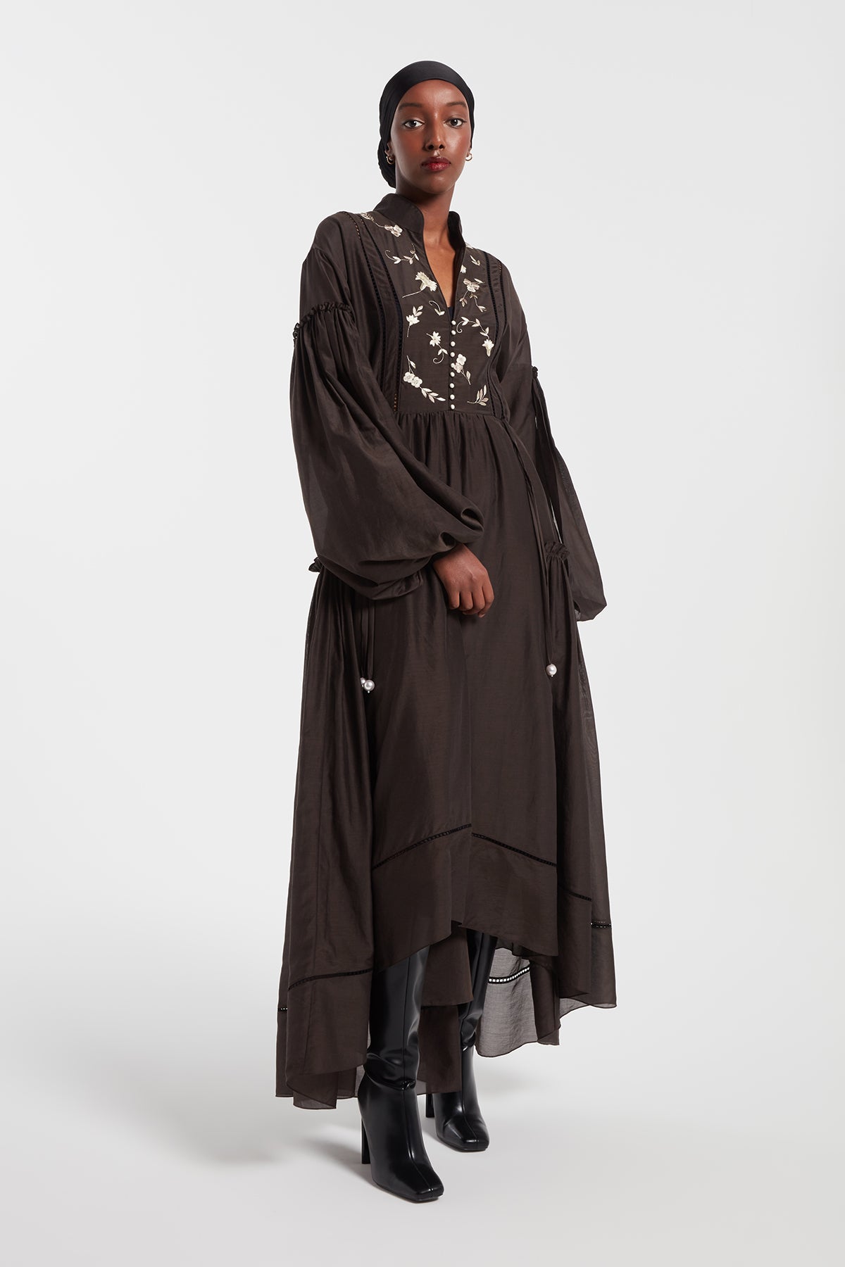 Juno Dress in Dark Brown | Noon By Noor