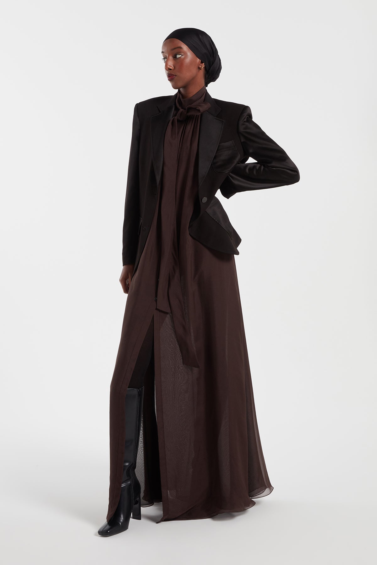 Felice Dress in Brown Black| Noon by Noor