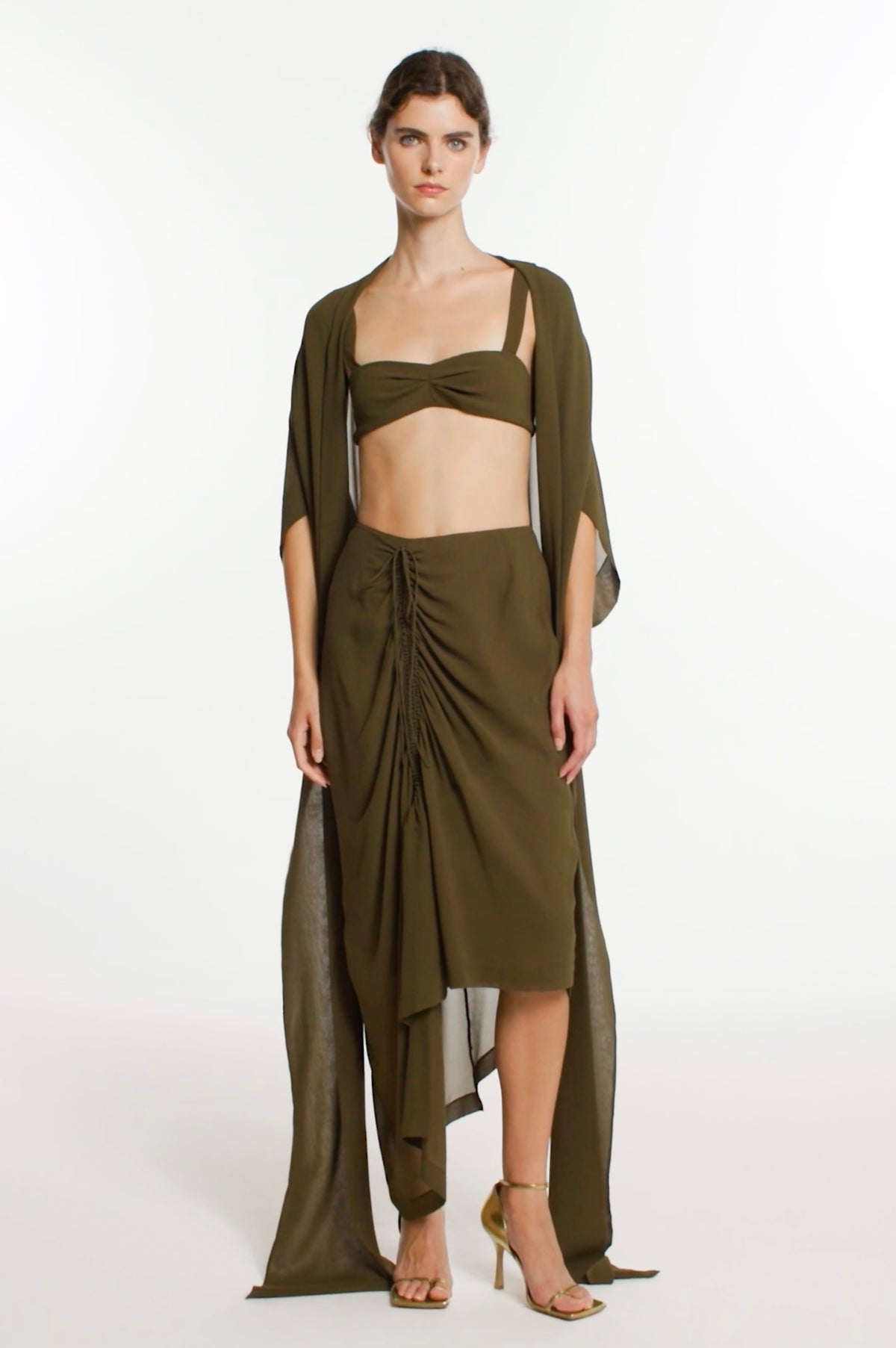 Zaire Skirt in Seaweed | Noon By Noor