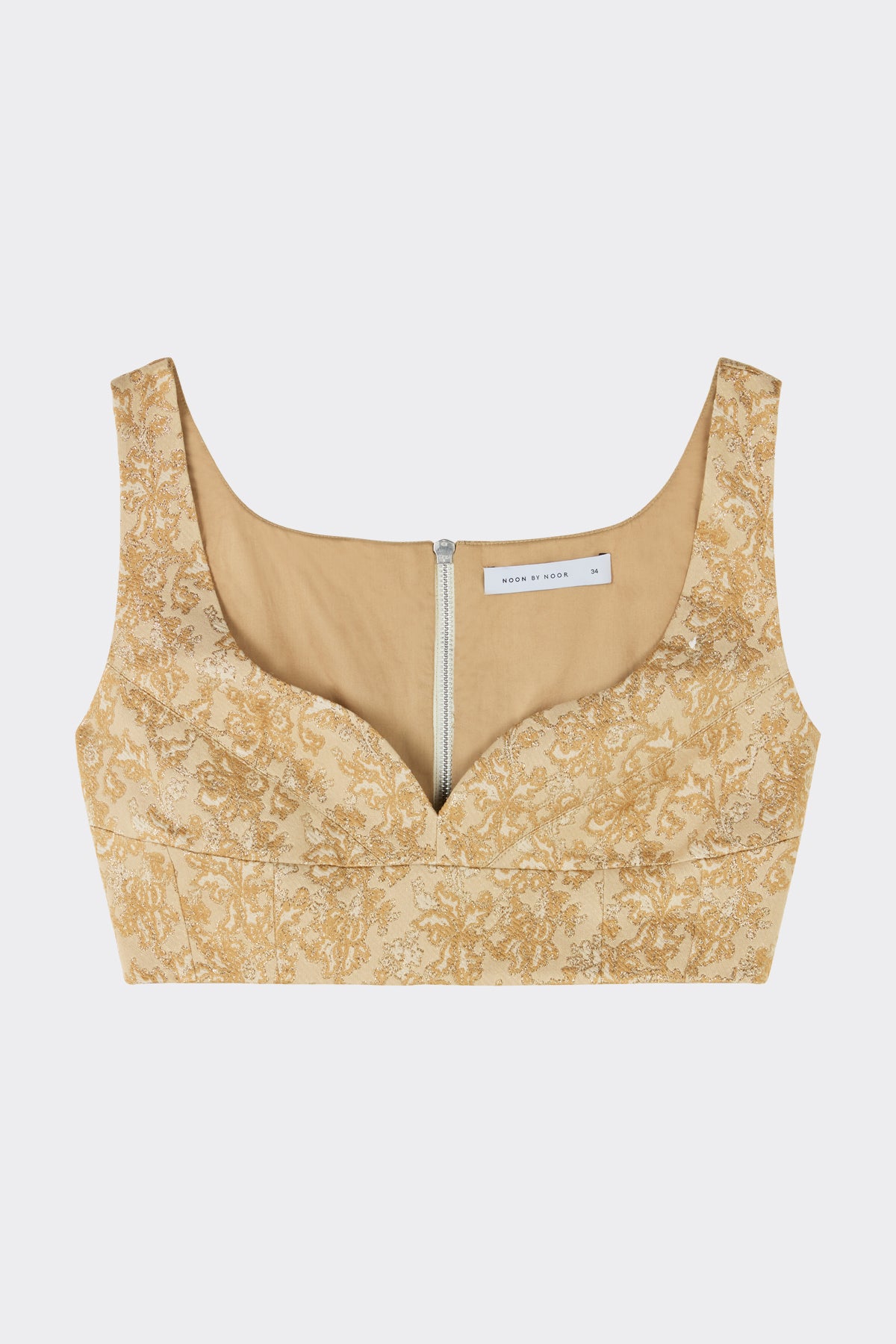 Zaha Corset Top in Pale Gold| Noon by Noor