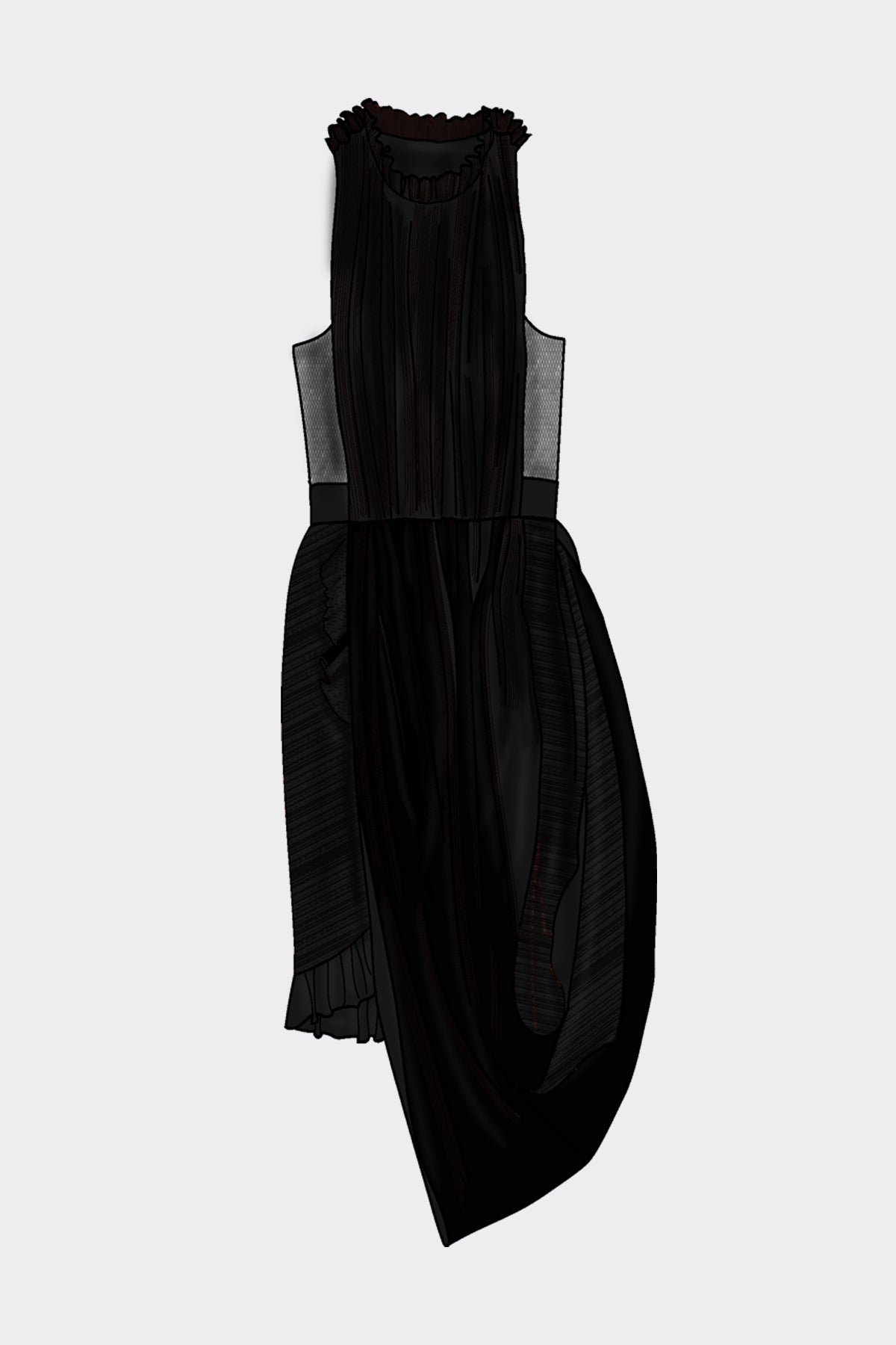 Lavinia Dress in Dark Chocolate & Black | Noon By Noor