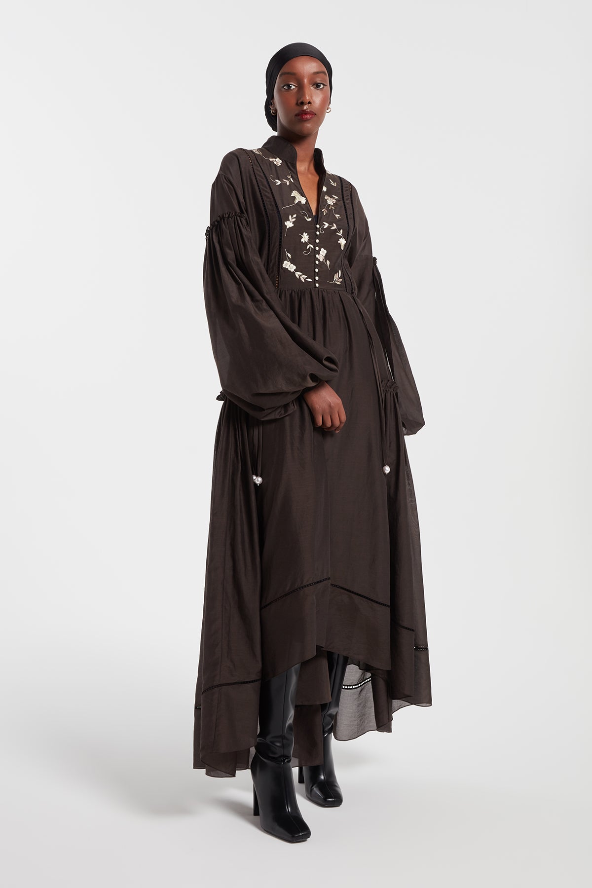 Juno Dress in Dark Brown| Noon by Noor