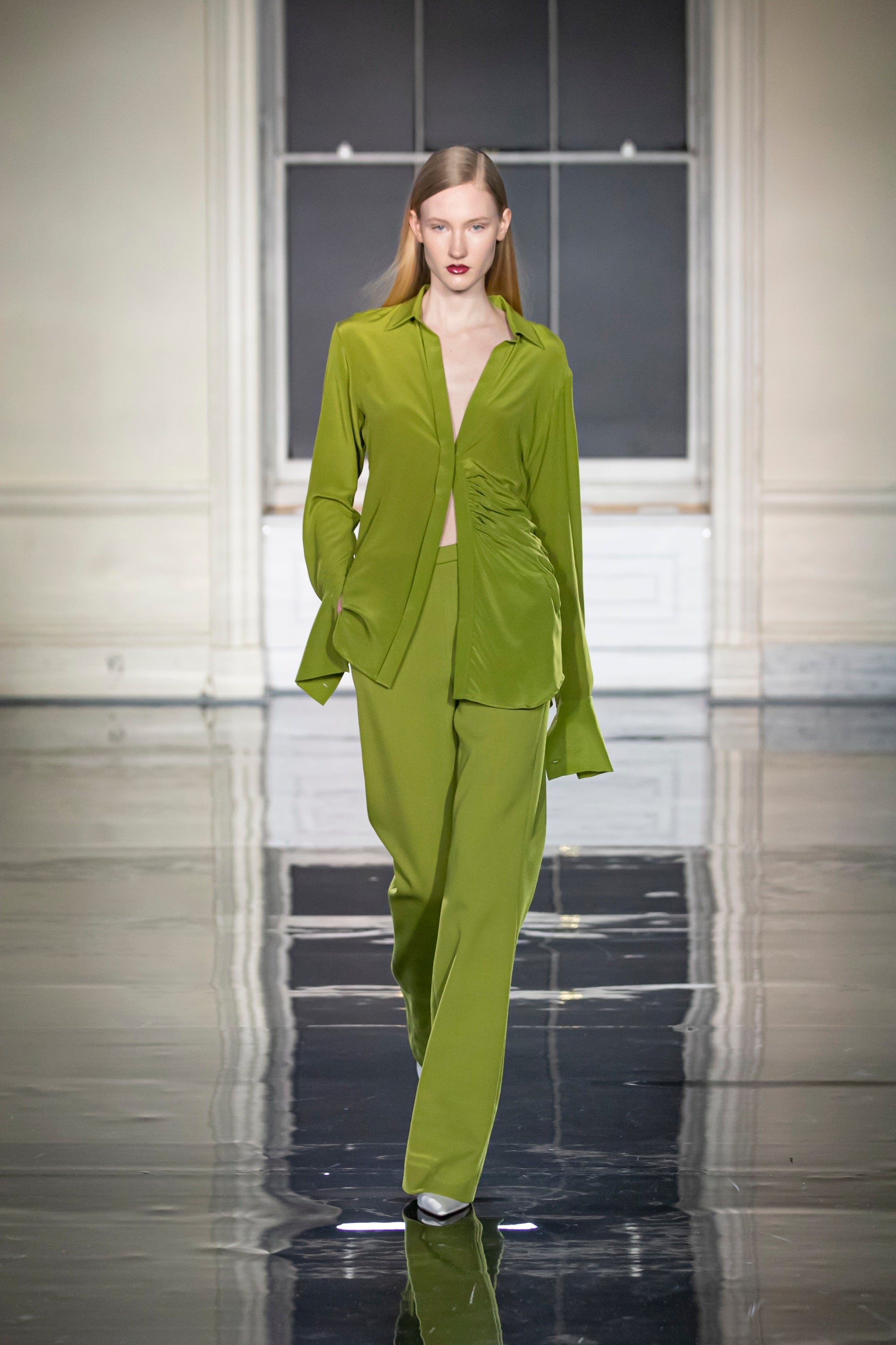 Liza Trouser in Palm Green | Noon By Noor