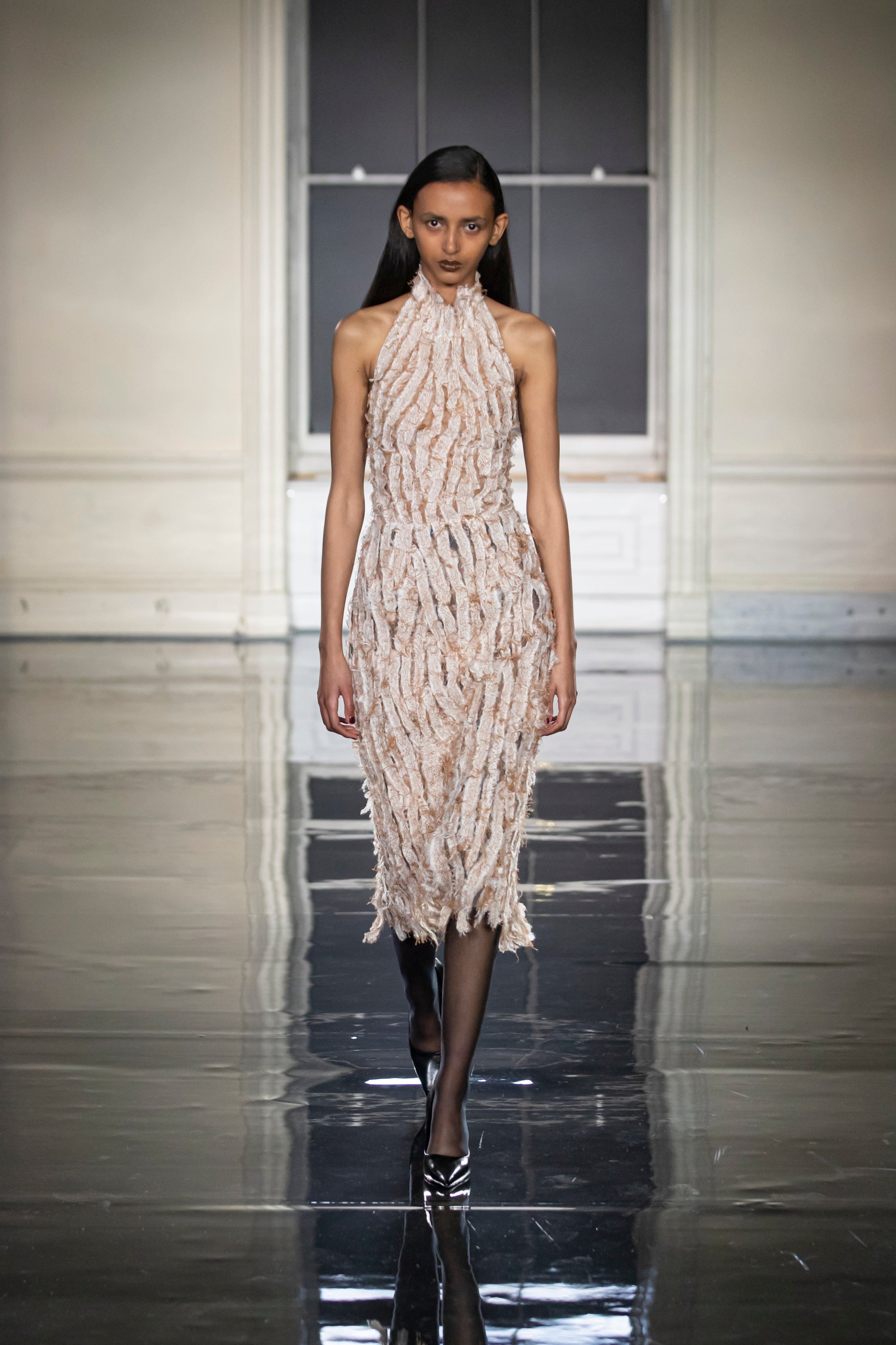 Broyage Dress in Ivory Caramel | Noon By Noor