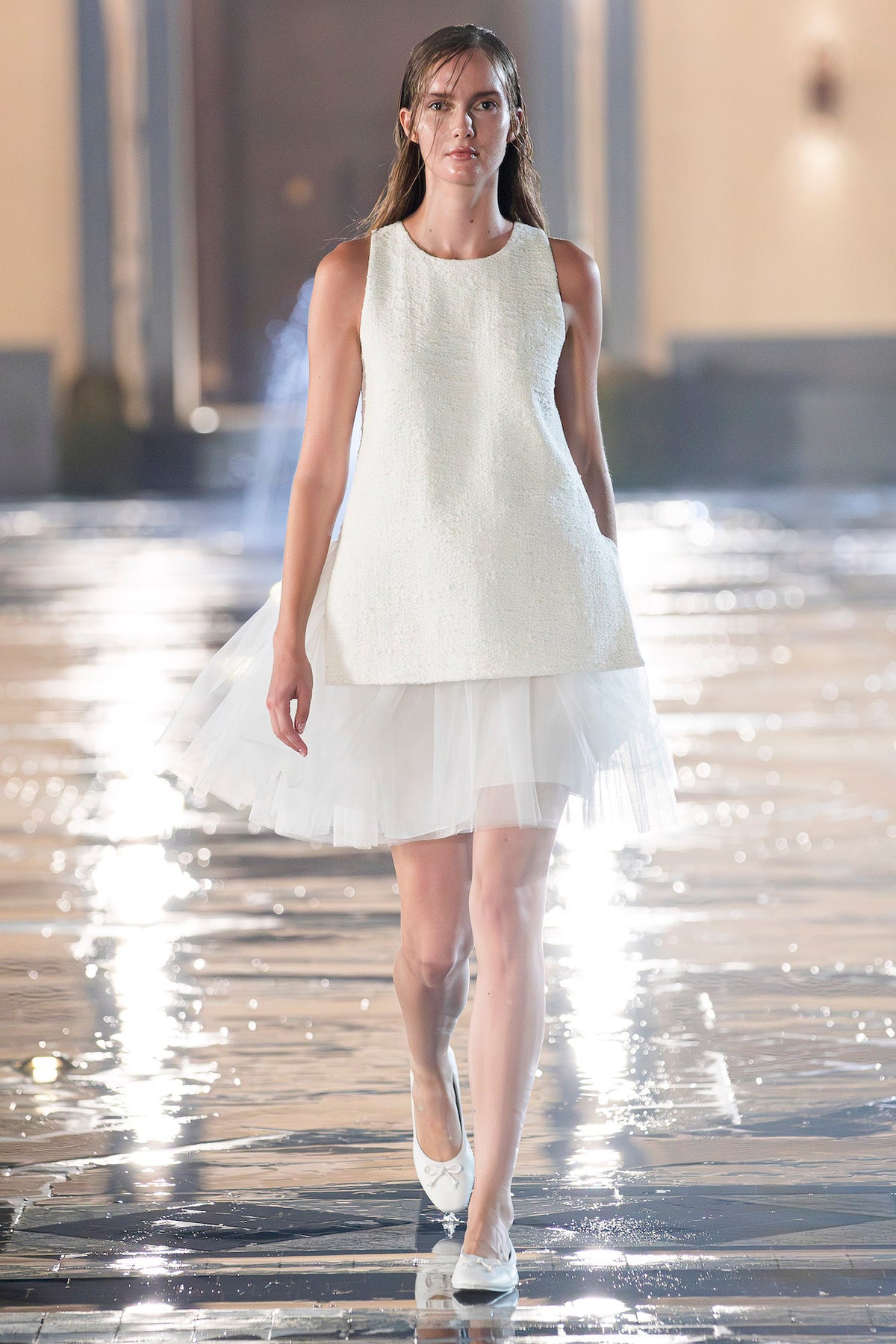 Rafaela Dress in Foam White | Noon By Noor
