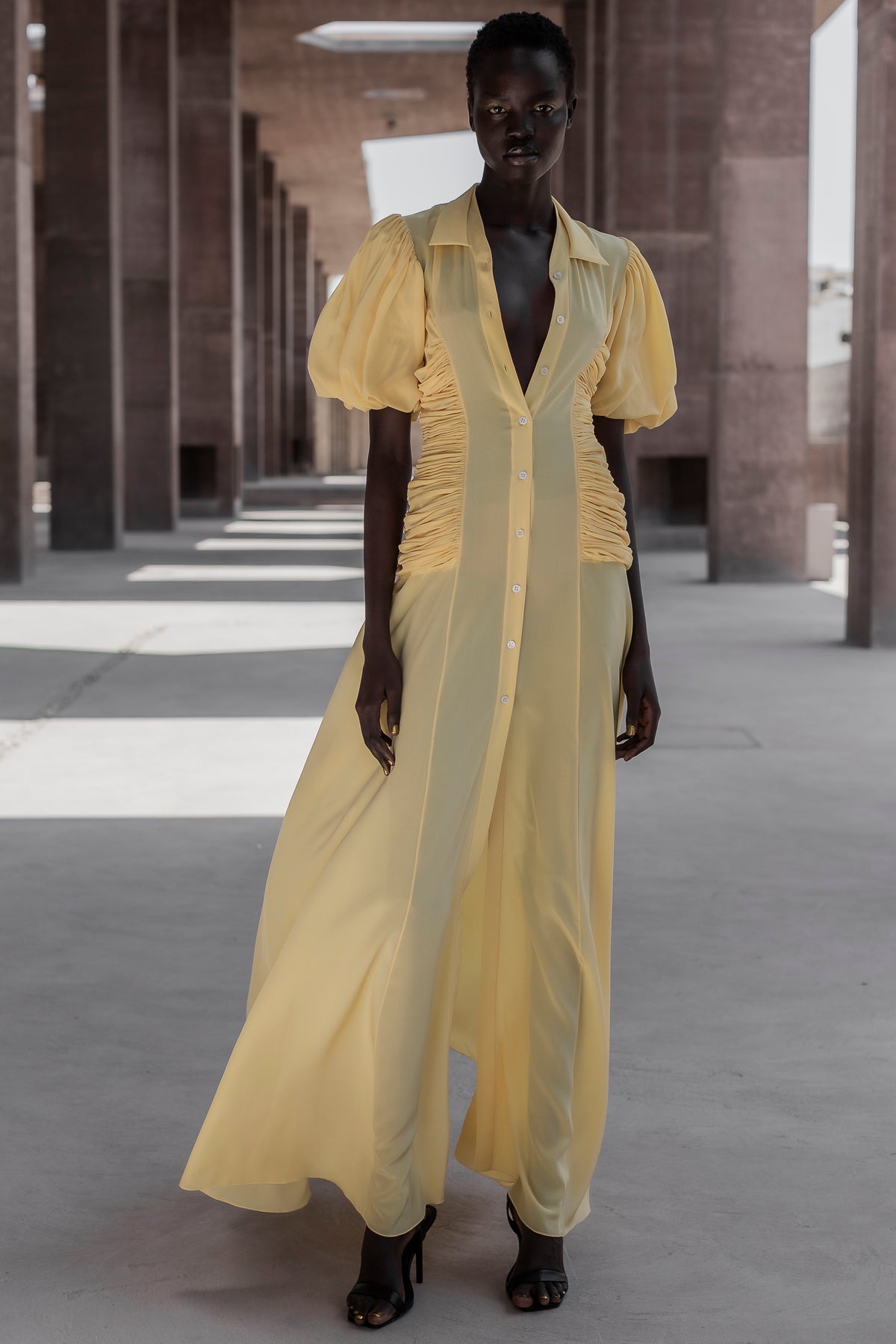 Gaia Dress in Butter Yellow| Noon by Noor