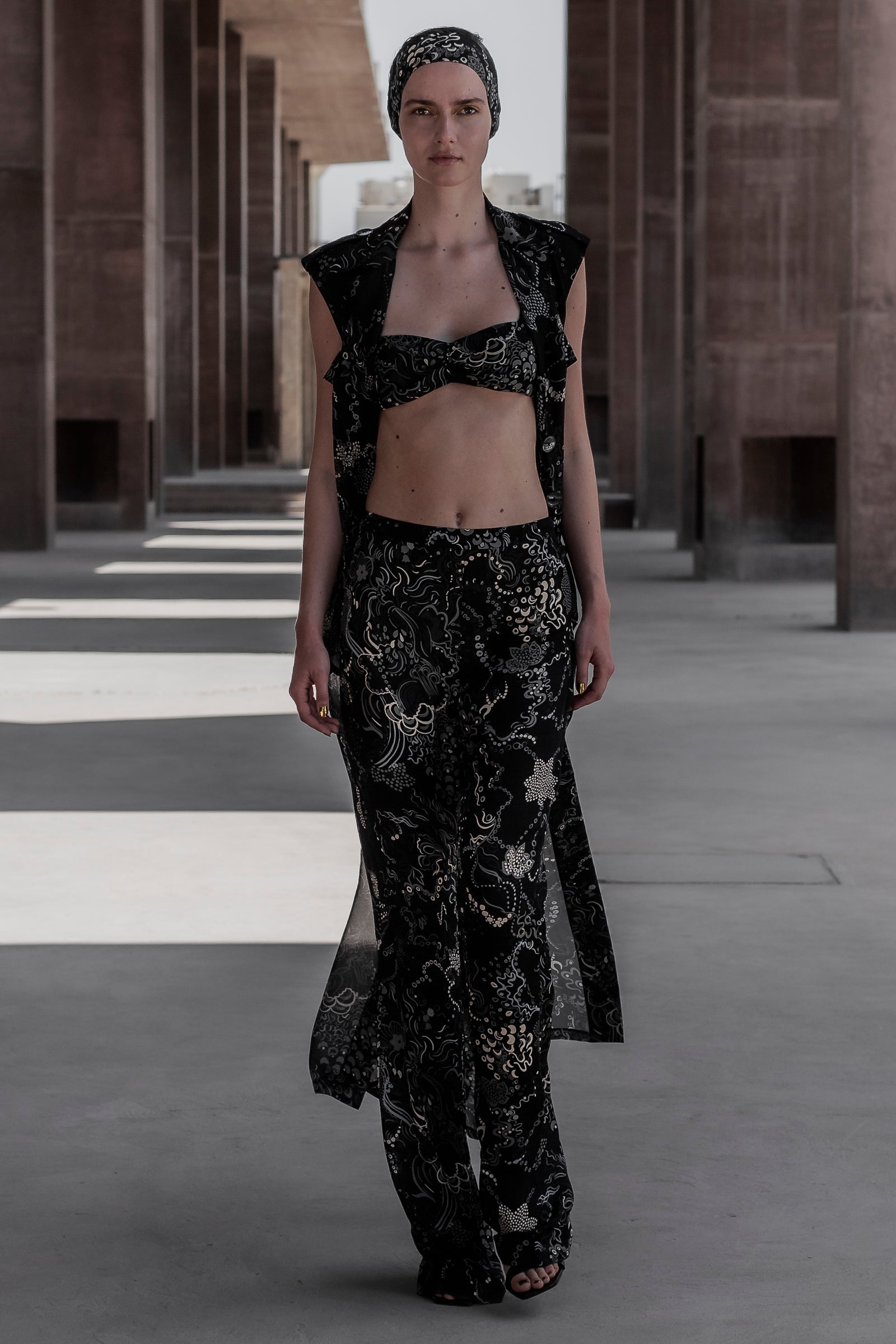 Leena Pants in Black Grey Mix | Noon By Noor