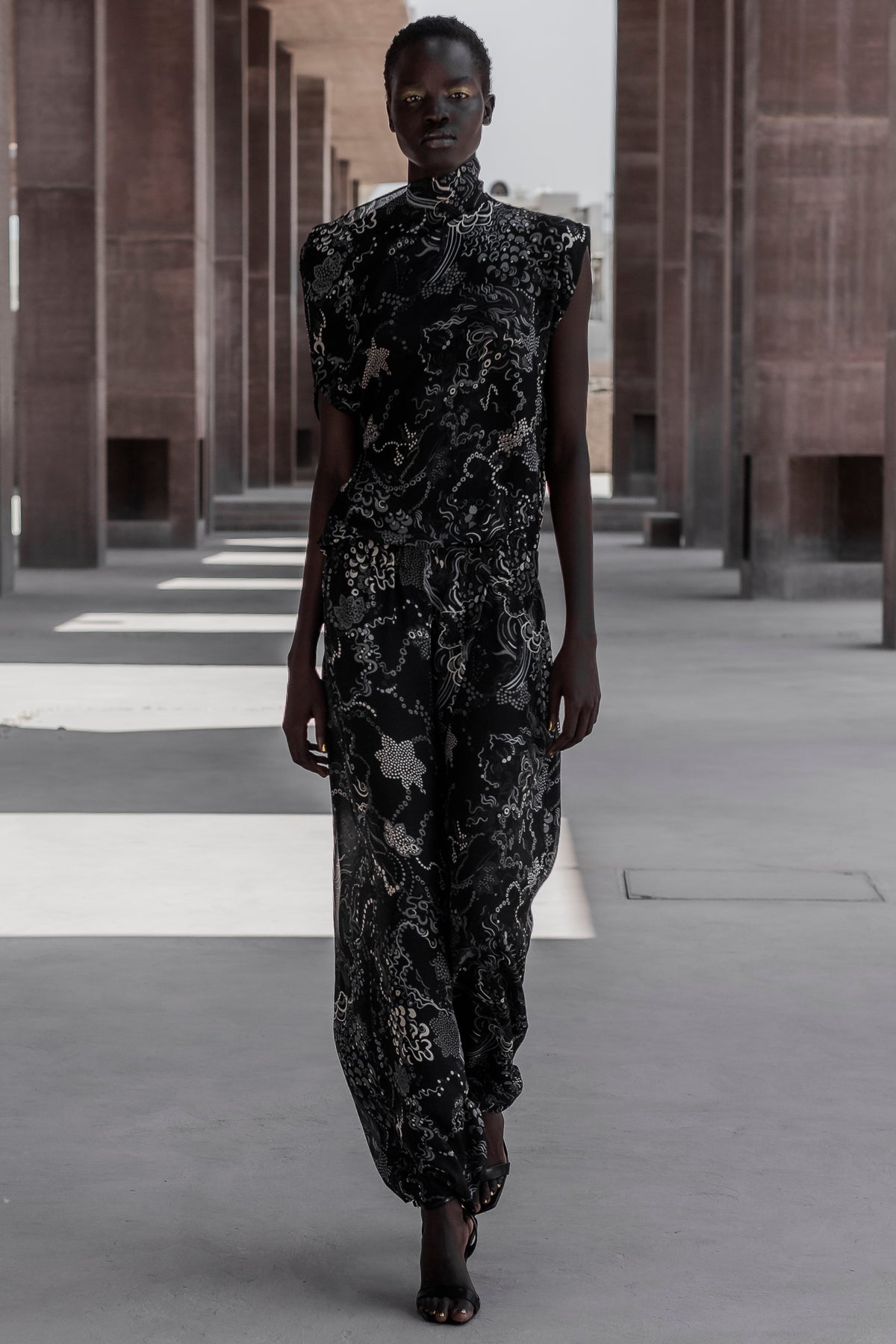 Bethany Dress in Black Grey Mix| Noon by Noor