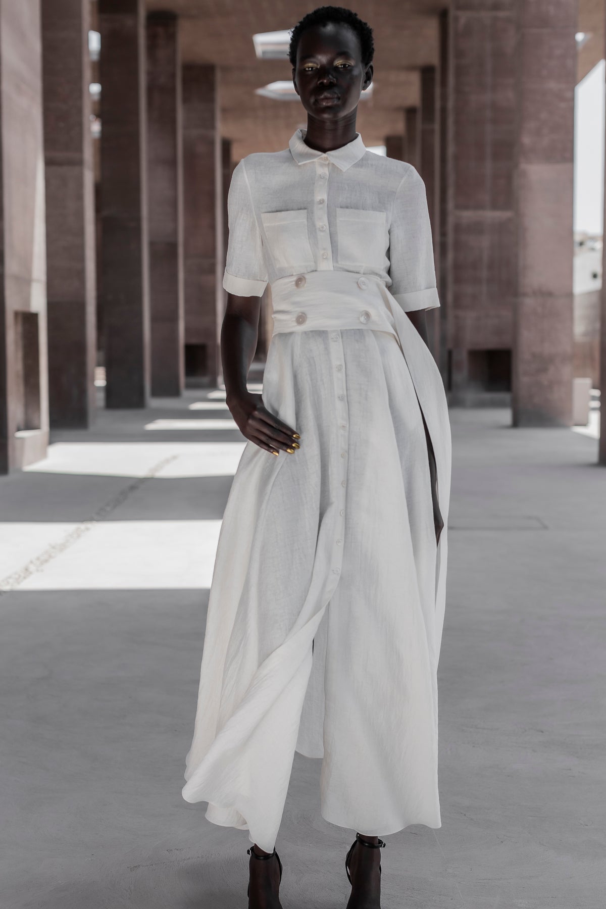 Alexia Dress in Pearl White| Noon by Noor