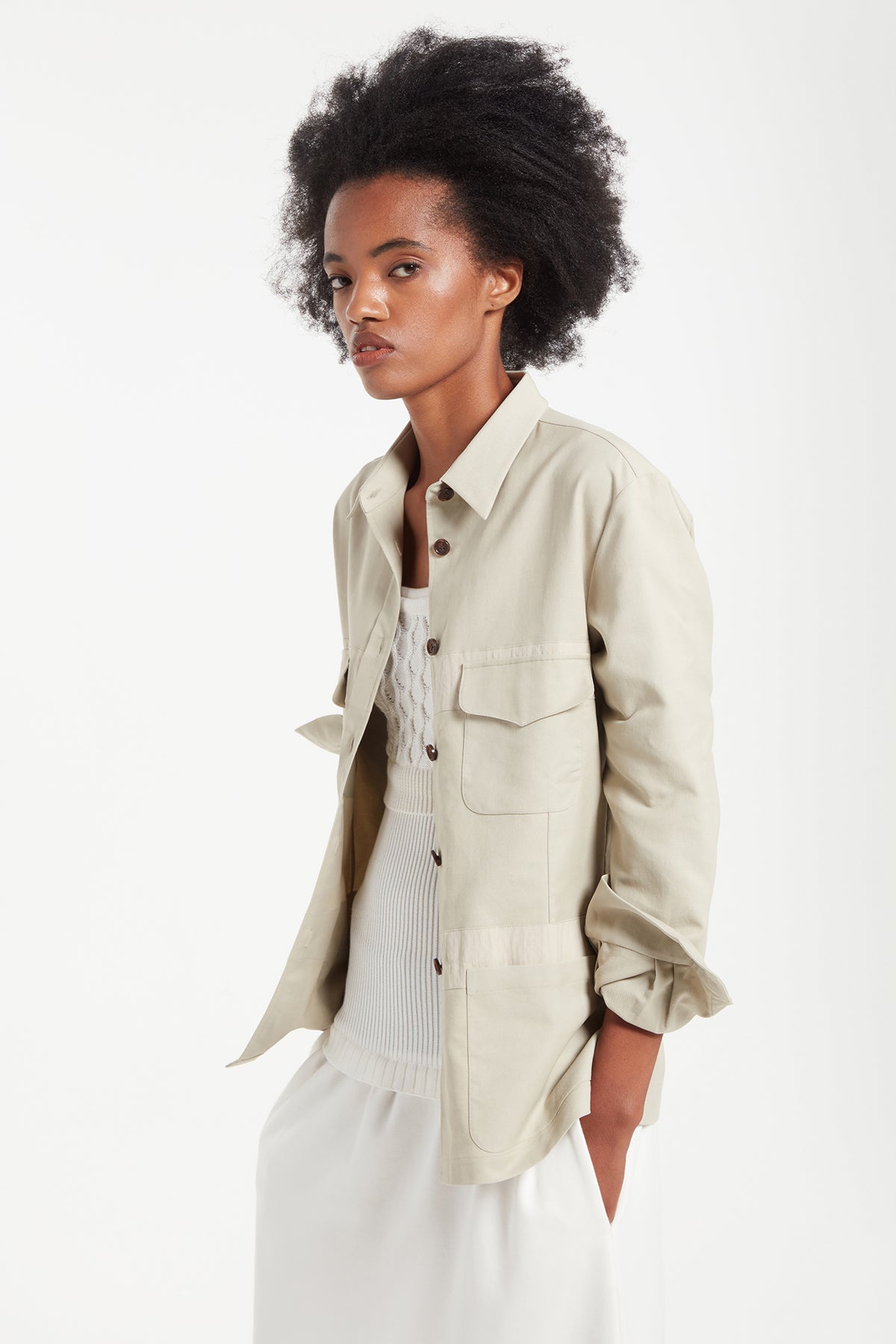 Connie Bis Jacket in Stone | Noon By Noor