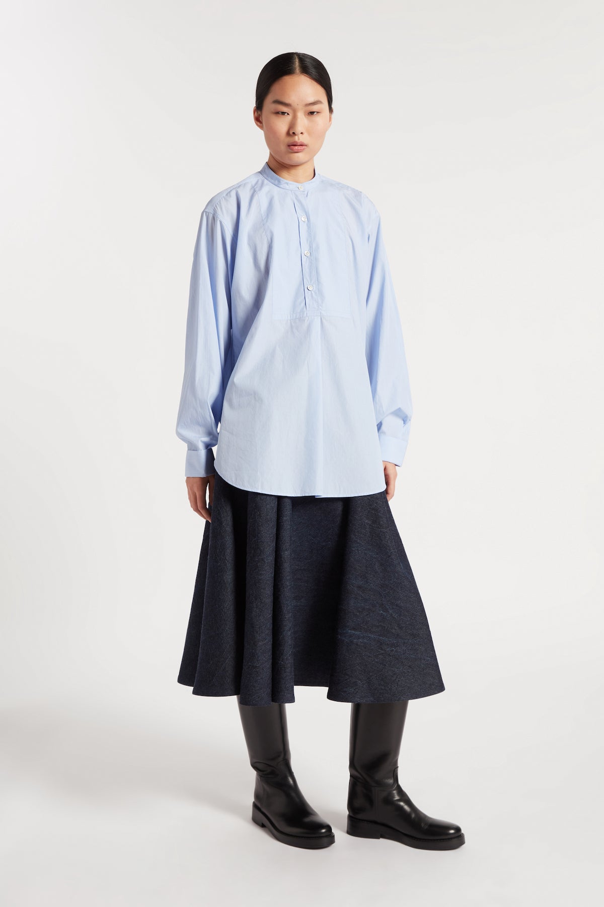 Emilia Shirt in Blue White | Noon By Noor